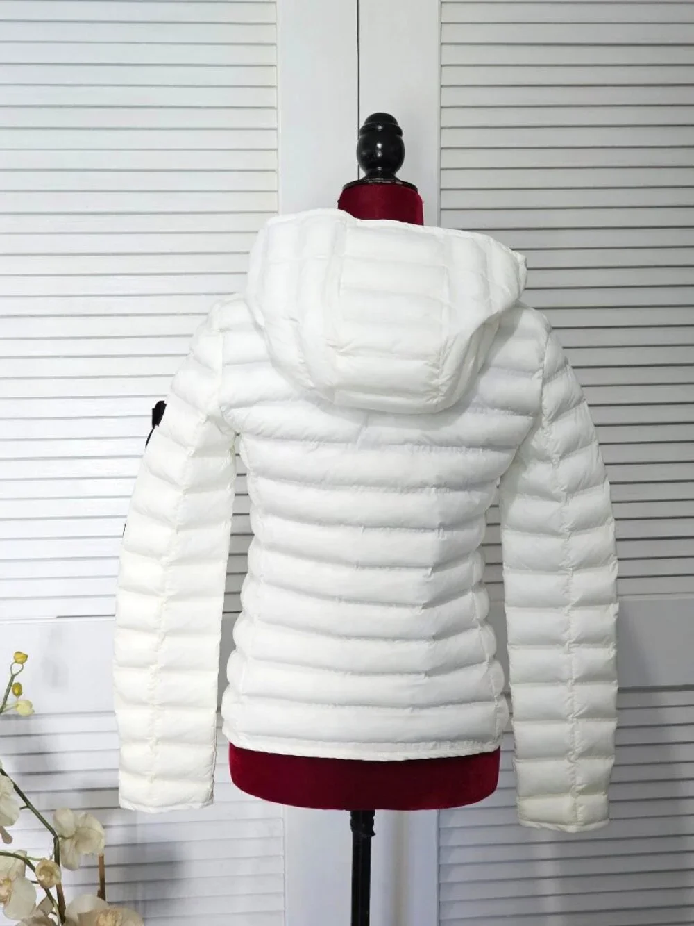 NWT Peuterey Women's Bianco Polyester Quilted Down Jacket Size 40 S 1937 - Picture 6 of 16